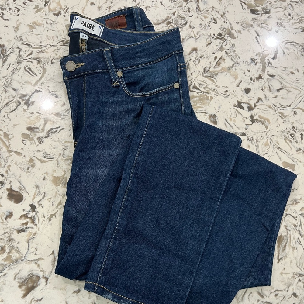 PAIGE Dark Blue Skyline Skinny Jeans